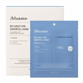 JMSolution Mask Bio-Multi Hya Waterfull Маска для лица гидрогелевая БИО с гиалуроновой кислотой, 34 