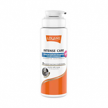 LOLANE INTENSE CARE ШАМПУНЬ СЫВОРОТКА С КЕРАТИНОМ ДЛЯ СУХОЙ И ПОВРЕЖДЕННОЙ КОЖИ, 400 мл