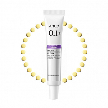 ANUA RETINOL 0.1 CAFFEINE REVITALIZING EYE CREAM, 30г Восстанавливающий крем для век