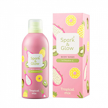 Spark'&Glow Гель-пена для душа с ароматом тропических фруктов - Tropical mix body wash, 350мл