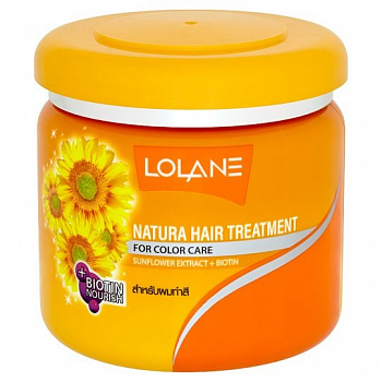 LOLANE Маска для волос NATURA HAIR TREATMENT FOR COLOR CARE SUNFLOWER EXTRACT + BIOTIN 250G